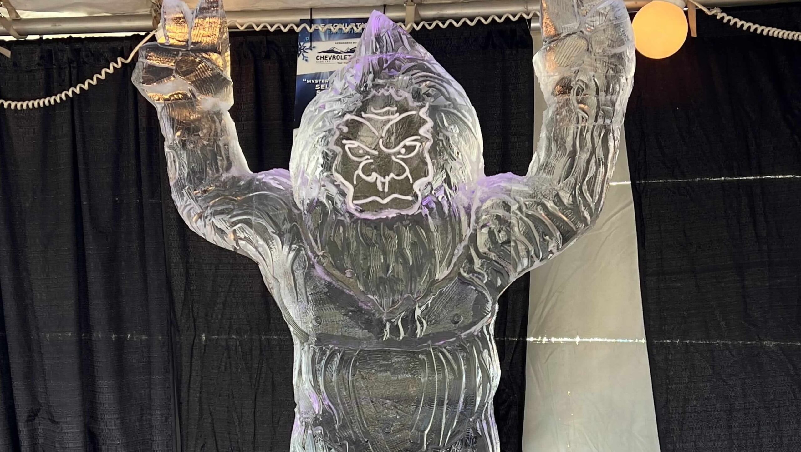 Yeti ice sculpture from the Oregon Winterfest